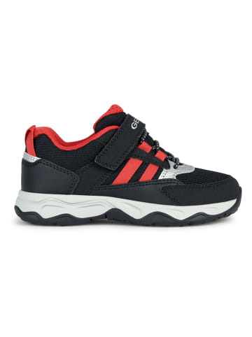 Geox Sneakers "Calco" zwart/rood