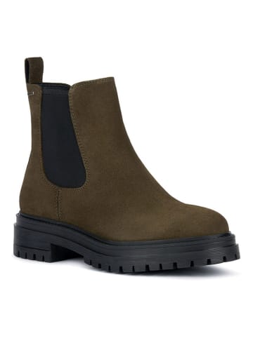 Geox Leder-Chelsea-Boots "Iridea" in Khaki
