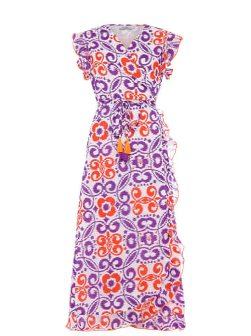 Zwillingsherz Sukienka "Maddy" w kolorze fioletowo-pomarańczowym