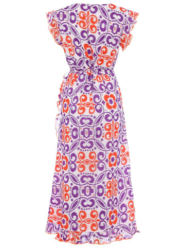 Zwillingsherz Sukienka "Maddy" w kolorze fioletowo-pomarańczowym