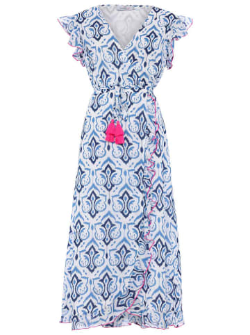 Zwillingsherz Kleid "Tomke" in Blau/ Weiß