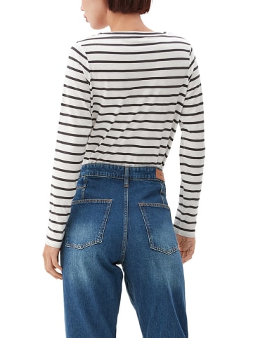 s.Oliver Longsleeve wit/zwart