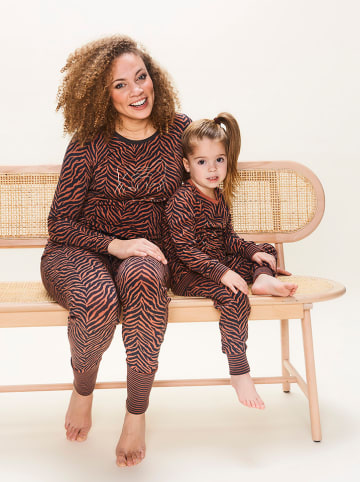 Charlie Choe Pyjama-Oberteil "Wild nights" in Orange/ Schwarz