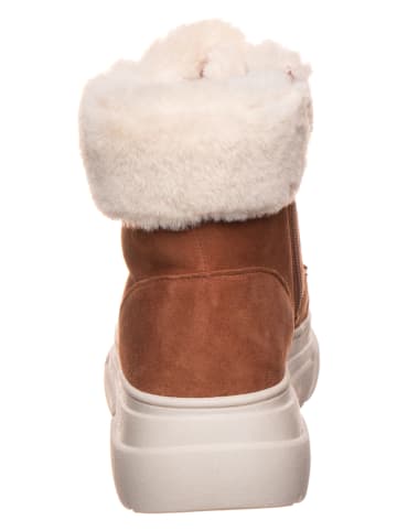Caprice Leder-Boots in Hellbraun