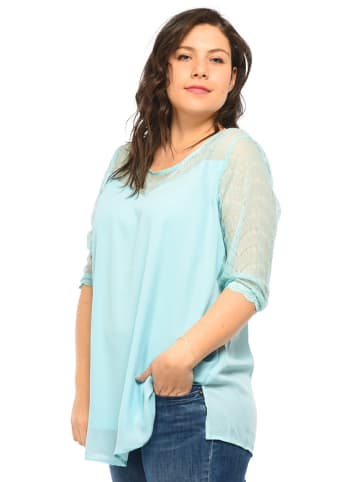 POMME ROUGE Bluzka w kolorze turkusowym
