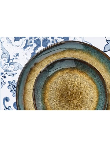 Björn 18tlg. Tafelservice "Island" in Khaki/ Blau