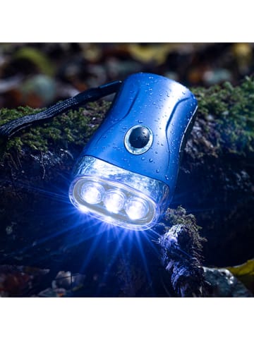 Nature Fellow LED-Taschenlampe in Schwarz/ Blau - (B)14 x (H)5 x (T)5 cm