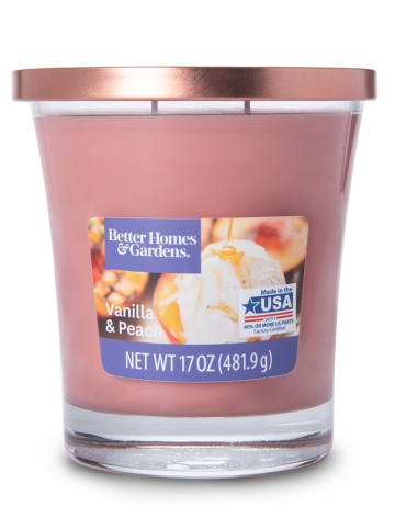 Candle Brothers Duftkerze "Vanilla & Peach" in Rosa - 480 g