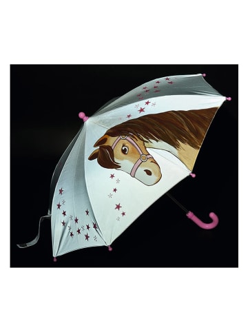 moses. Reflektierender Regenschirm "Pferde" in Grau/ Bunt