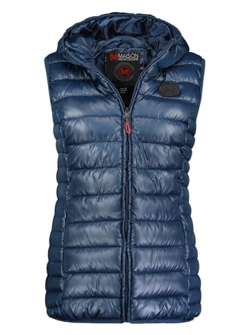 Maison Montaigne Doorgestikte bodywarmer "Annemai" donkerblauw