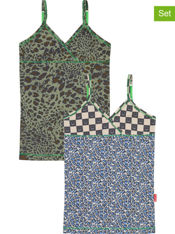 Claesens 2-delige set: onderhemden blauw/groen