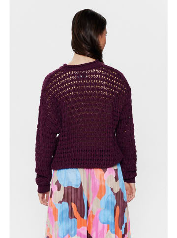 NÜMPH Sweter "Trisia" w kolorze ciemnofioletowym