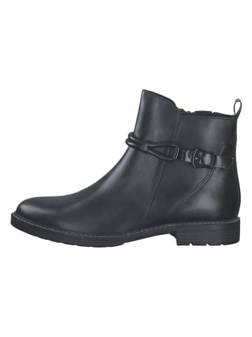 Marco Tozzi Leder-Ankle-Boots in Schwarz