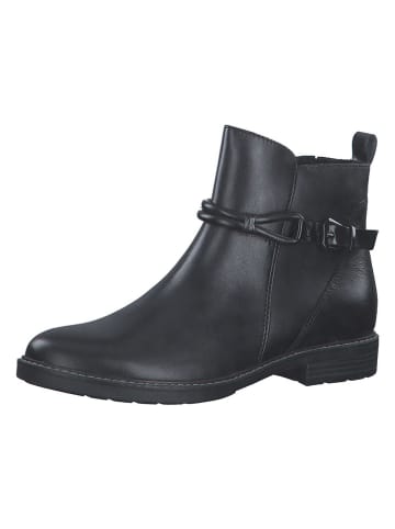Marco Tozzi Leder-Ankle-Boots in Schwarz