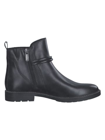 Marco Tozzi Leder-Ankle-Boots in Schwarz
