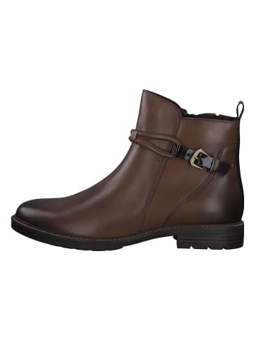 Marco Tozzi Leder-Ankle-Boots in Braun