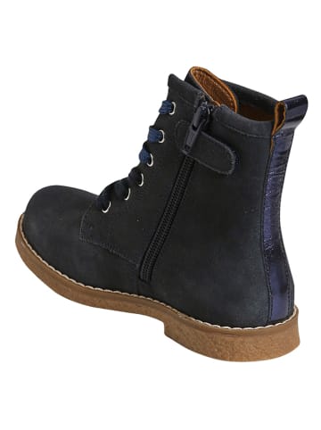 vertbaudet Skórzane botki w kolorze granatowym