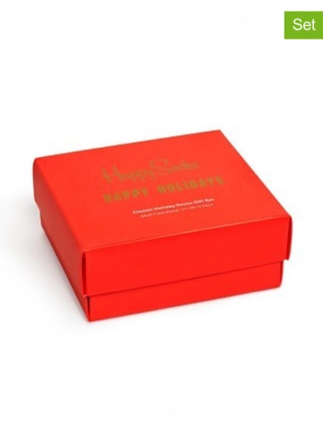 Happy Socks 2-częściowy zestaw prezentowy w kolorze czarno-czerwono-zielonym