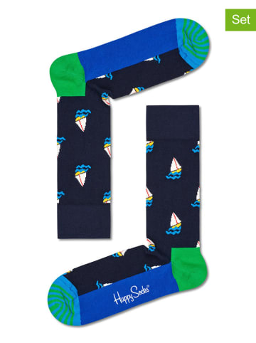 Happy Socks 2er-Set: Socken "Sail away" in Dunkelblau