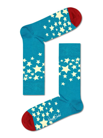 Happy Socks Skarpety "Stars" w kolorze niebiesko-czerwonym