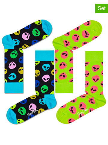 Happy Socks 2er-Set: Socken "Alien" in Bunt