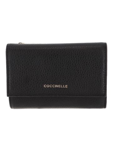 COCCINELLE Leder-Geldbörse in Schwarz - (B)14 x (H)10 x (T)3 cm