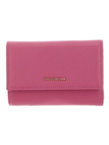 COCCINELLE Skórzany portfel w kolorze różowym - 14 x 10 x 3 cm