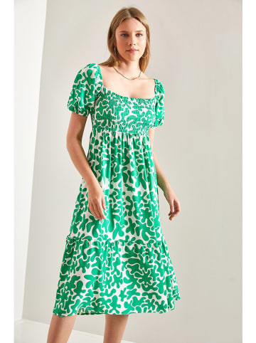 Jumeon Sukienka w kolorze zielono-kremowym