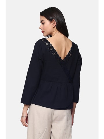 Le Jardin du Lin Linnen blouse zwart