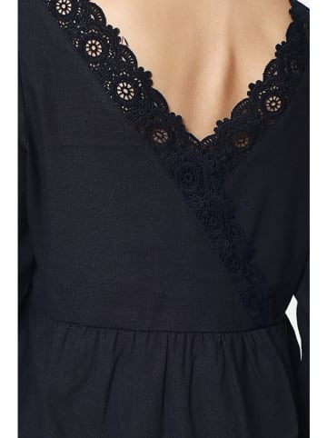 Le Jardin du Lin Linnen blouse zwart