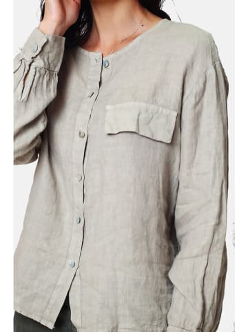 Le Jardin du Lin Linnen blouse grijs