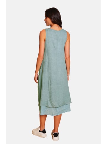 Le Jardin du Lin Leinen-Kleid in Hellgrün