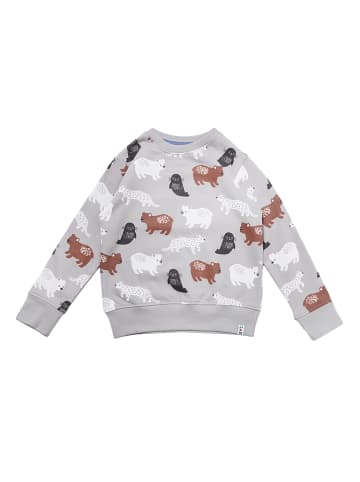 Lilly and Sid Sweatshirt in Grau/ Weiß/ Hellbraun