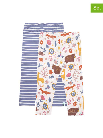 Lilly and Sid 2-delige set: leggings wit/blauw