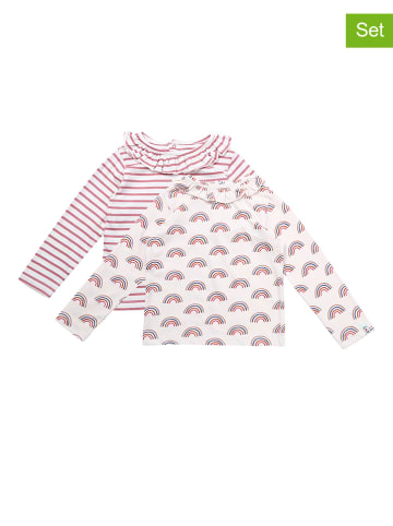 Lilly and Sid 2er-Set: Longsleeves in Pink/ Weiß/ Bunt