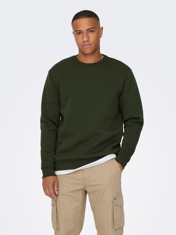 ONLY & SONS Bluza "Ceres" w kolorze ciemnozielonym