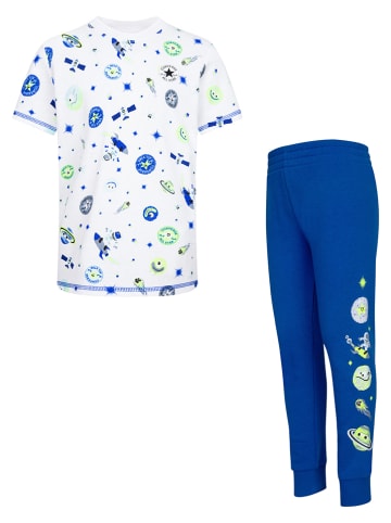 Converse 2-delige outfit wit/blauw