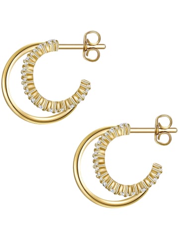 Glanzstücke München Vergold. Silber-Halbcreolen mit Edelsteinen