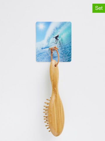 Compactor 6-delige set: wandhaken "Magic hook - surfer" lichtblauw - (B)8 x (H)9 x (D)1,5 cm