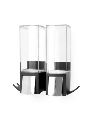 Compactor Wand-zeepdispenser "Clever" zwart/zilverkleurig - (B)20 x (H)20,5 x (D)8 cm
