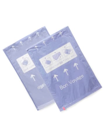 Compactor 2-delige set: compressiezakken "Roll up M" paars - (L)65 x (B)45 cm