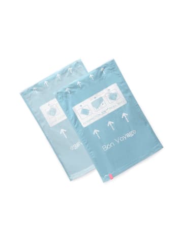 Compactor 2-delige set: compressiezakken "Roll up S" lichtblauw - (L)50 x (B)35 cm