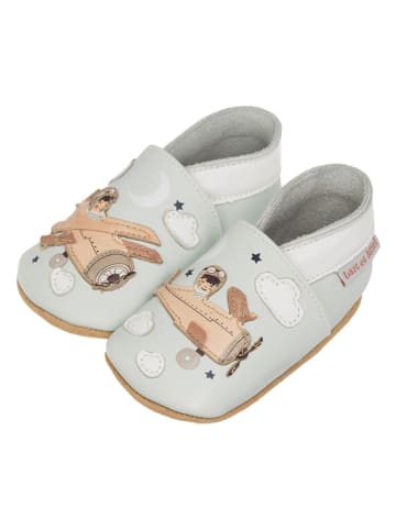 Lait et Miel Leren kruipschoenen "Aviator" lichtblauw/beige