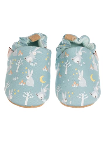 Lait et Miel Bawełniane buty "Rabbit" w kolorze błękitnym do raczkowania