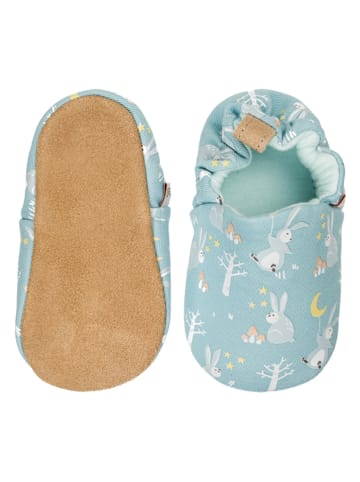 Lait et Miel Baumwoll-Krabbelschuhe "Rabbit" in Hellblau