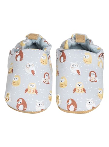 Lait et Miel Baumwoll-Krabbelschuhe "Owl" in Hellblau