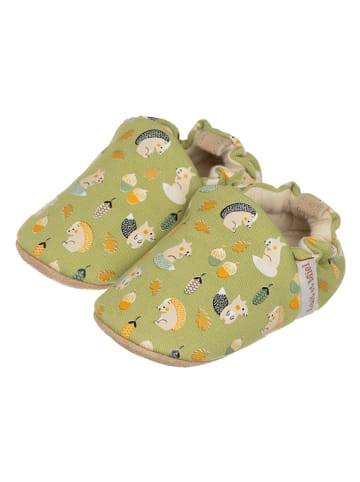 Lait et Miel Baumwoll-Krabbelschuhe "Squirrel" in Grün