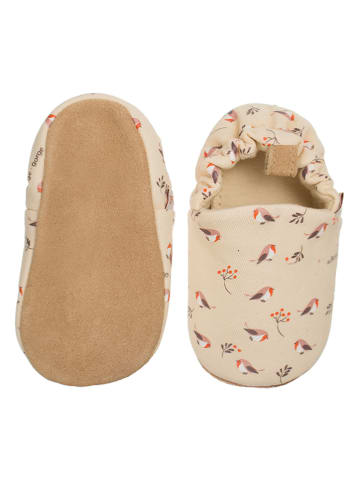 Lait et Miel Baumwoll-Krabbelschuhe "Robin" in Beige