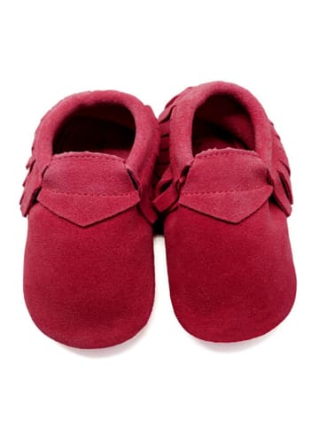 Lait et Miel Skórzane buty w kolorze czerwonym do raczkowania