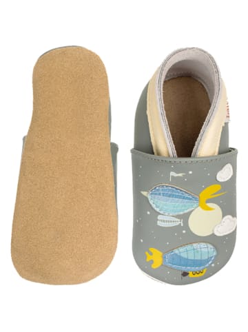 Lait et Miel Skórzane buty "Zeppelin" w kolorze szarym ze wzorem do raczkowania